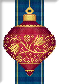 Схема "Red Faberge Christmas Ornament with Golden Flowers"