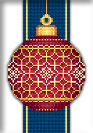 Схема "Red Faberge Christmas Ball with Golden Grid"