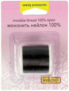 Мононить "Wellcraft" (Голландия), черная, невидимая, нейлон 100%, 100 м