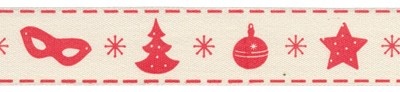 "Новогодние игрушки" лента декоративная с рисунком (2 см х 3 м)