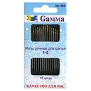 №1-5 Иглы для шитья "Gamma" N-309 (16 шт. в конверте)