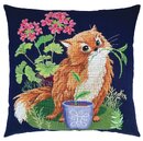 Кот садовод (40*40 см) (подушка/панно + задник)