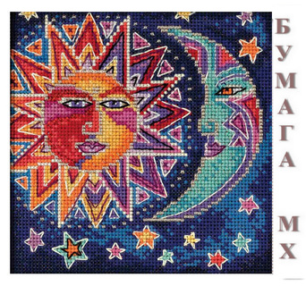 Сборка LB141813 "Солнце и Луна" (Sun and Moon) (бумага Mill Hill коричневая)
