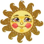 Солнышко в золоте. Ёлочная игрушка (11*11 см) (перфорированный фетр)