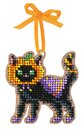 Тыквенный котик (7*7 см) (деревянная основа) (вышивка бисером)